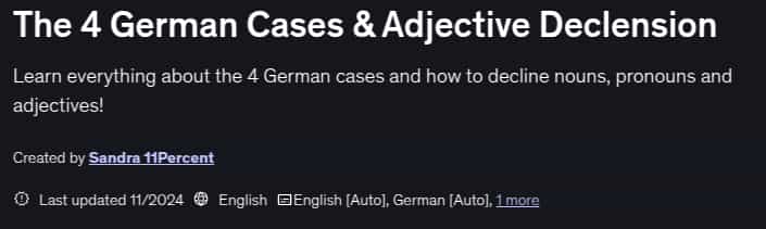 The 4 German Cases & Adjective Declension