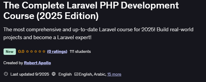The Complete Laravel PHP Development Course (2025 Edition)