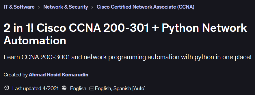 2 in 1! Cisco CCNA 200-301 + Python Network Automation
