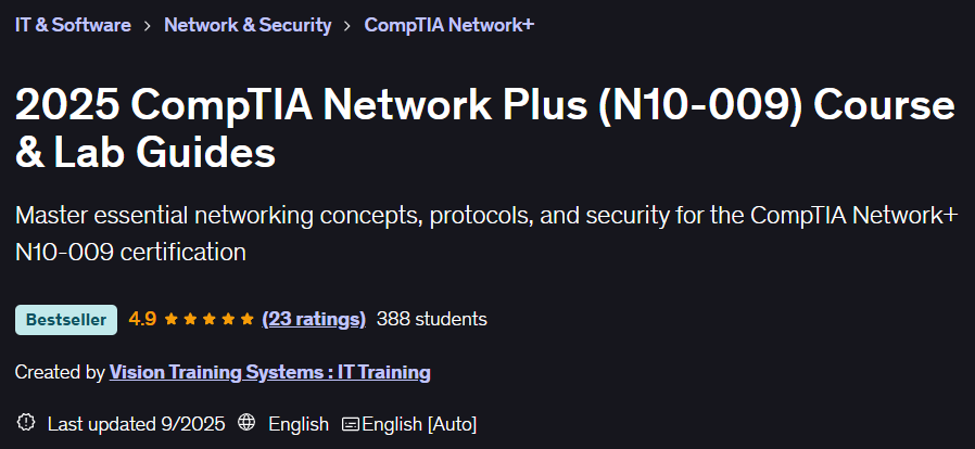 2025 CompTIA Network Plus (N10-009) Course & Lab Guides