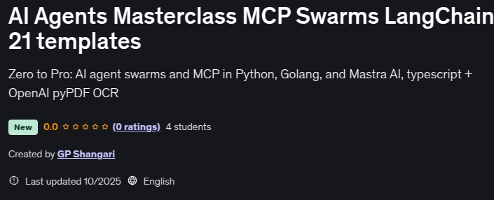AI Agents Masterclass MCP Swarms LangChain 21 templates