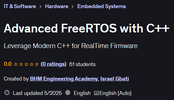 Advanced FreeRTOS with C++