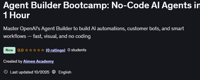 Agent Builder Bootcamp No-Code AI Agents in 1 Hour