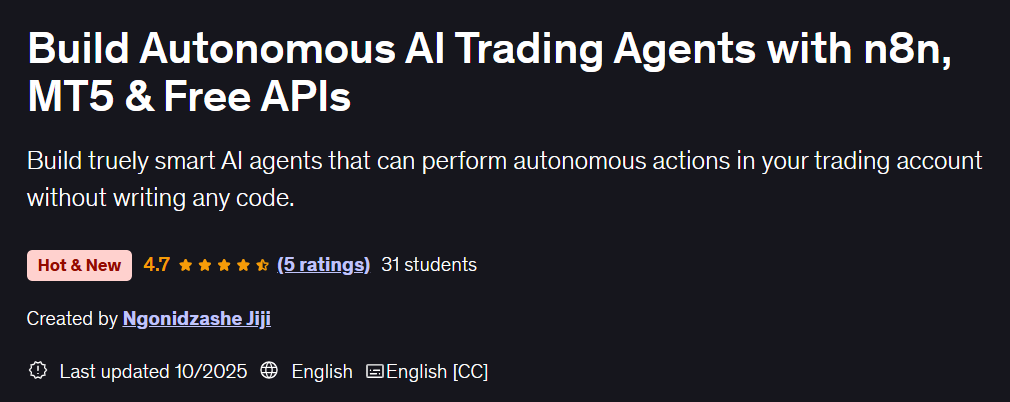 Build Autonomous AI Trading Agents with n8n, MT5 & Free APIs