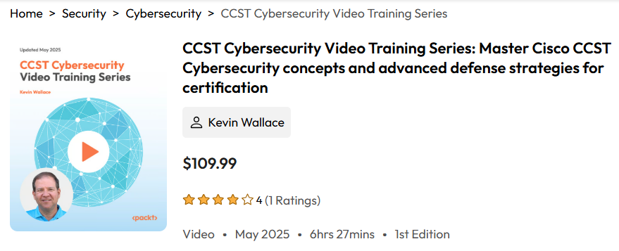 CCST Cybersecurity Video Training Series: Master Cisco CCST Cybersecurity concepts and advanced defense strategies