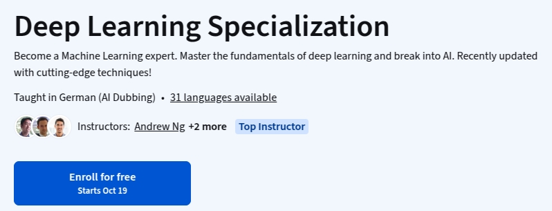Deep Learning Specialization