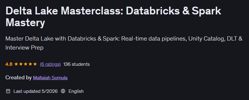 Delta Lake Masterclass: Databricks & Spark Mastery