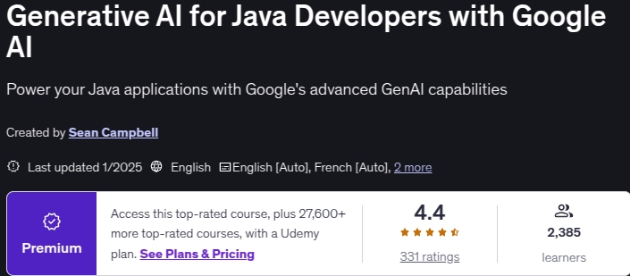 Generative AI for Java Developers with Google AI