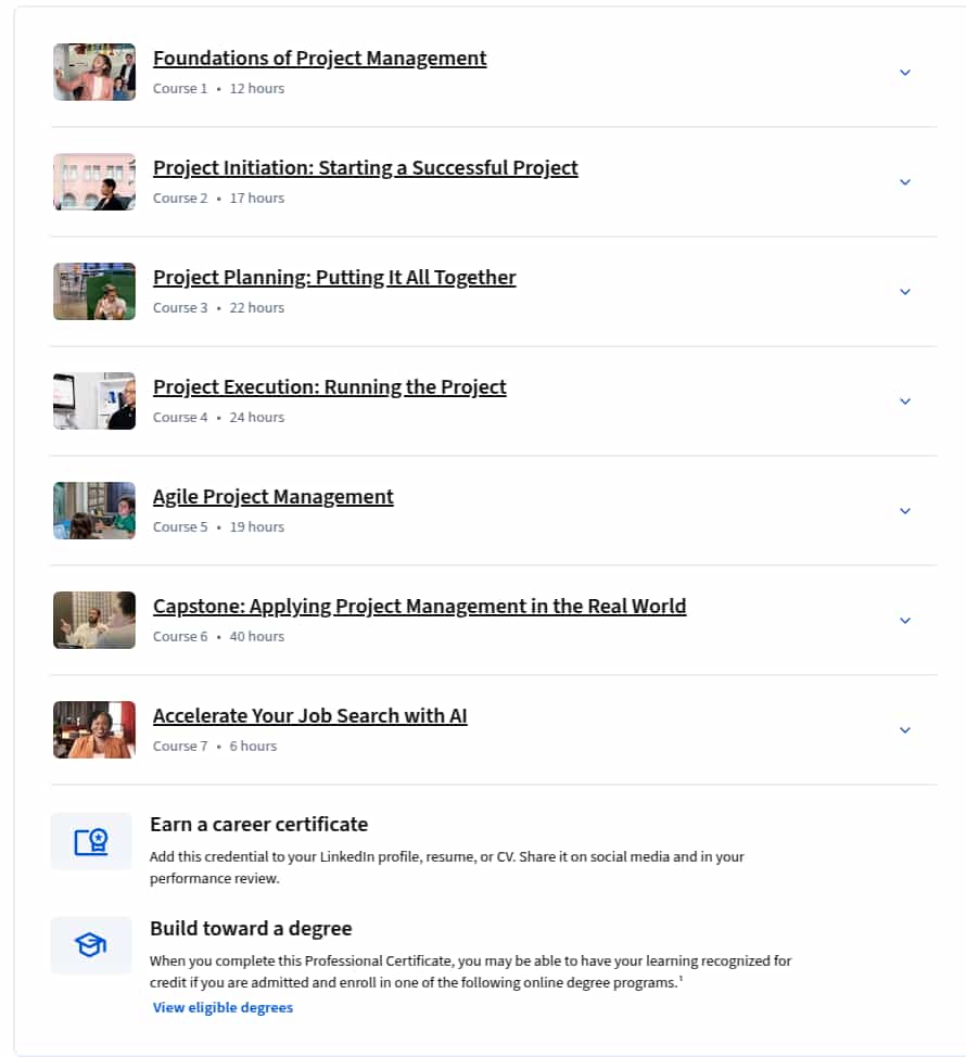 Google Project Management Professional Certificate