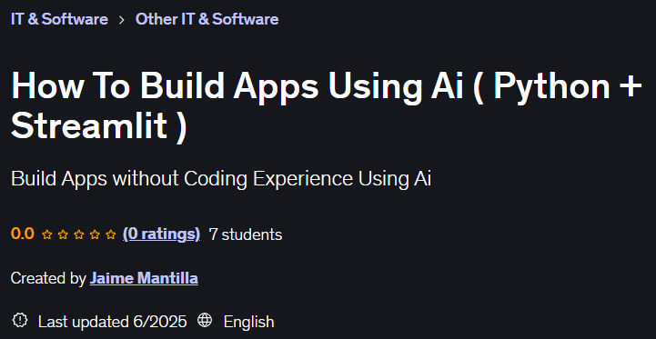 How To Build Apps Using Ai (Python + Streamlit)
