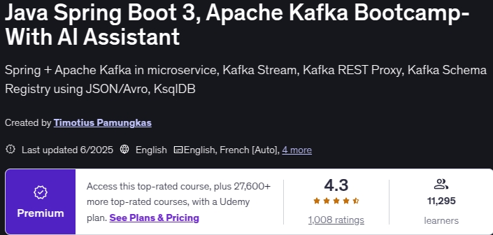 Java Spring Boot 3, Apache Kafka Bootcamp-With AI Assistant