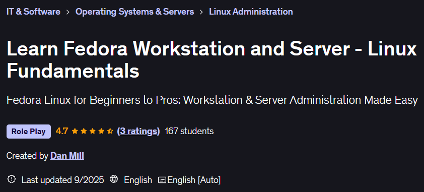 Learn Fedora Workstation and Server - Linux Fundamentals
