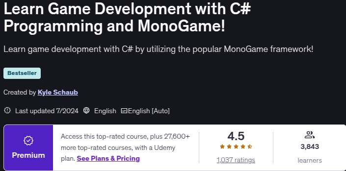 Learn Game Development with C_ Programming and MonoGame!