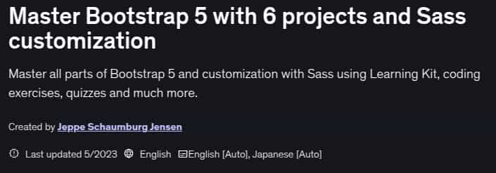 Master Bootstrap 5 with 6 projects and Sass customization
