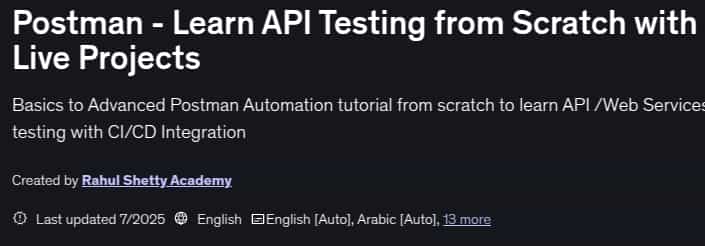 Postman - Learn API Testing from Scratch with Live Projects