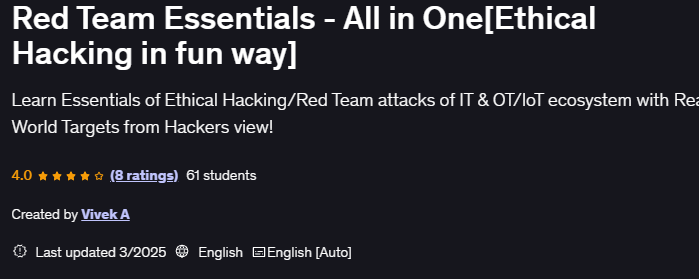 Red Team Essentials - All in One[Ethical Hacking in fun way]