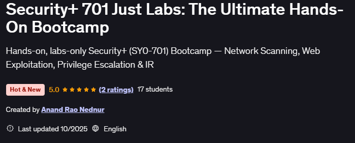 Security+ 701 Just Labs The Ultimate Hands-On Bootcamp
