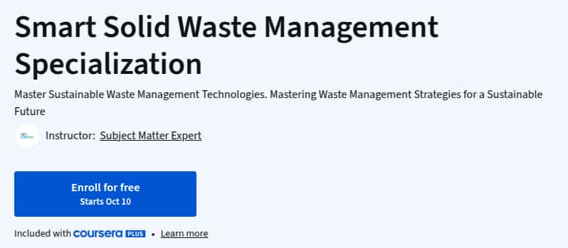 Smart Solid Waste Management Specialization