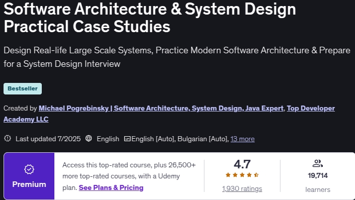 Software Architecture & System Design Practical Case Studies