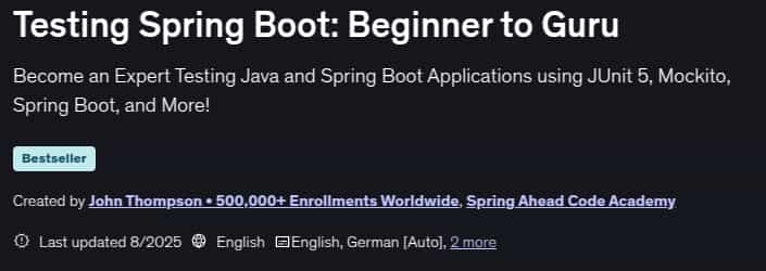 Testing Spring Boot_ Beginner to Guru