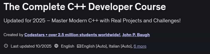 The Complete C++ Developer Course