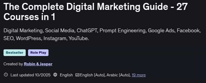 The Complete Digital Marketing Guide - 27 Courses in 1