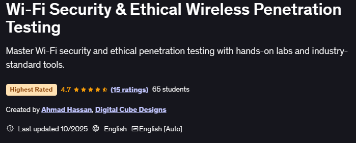 Wi-Fi Security & Ethical Wireless Penetration Testing