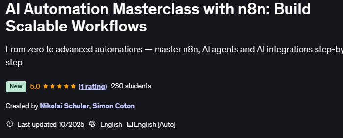 AI Automation Masterclass with n8n Build Scalable Workflows