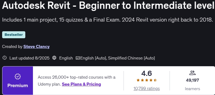 Autodesk Revit - Beginner to Intermediate level