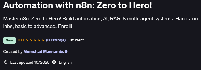 Automation with n8n Zero to Hero!