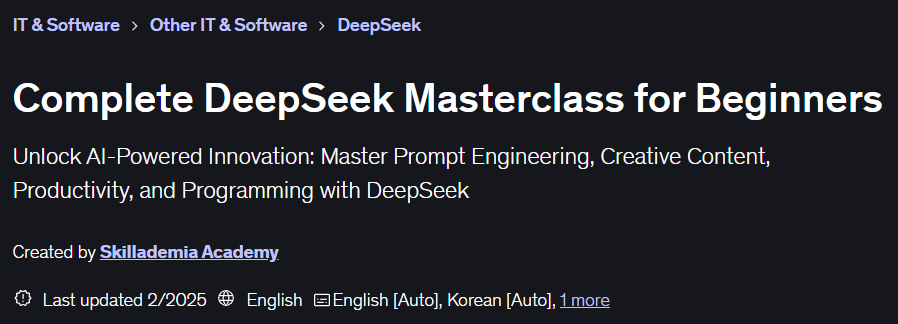 Complete DeepSeek Masterclass for Beginners