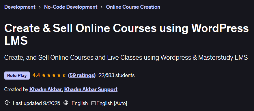 Create & Sell Online Courses using WordPress LMS