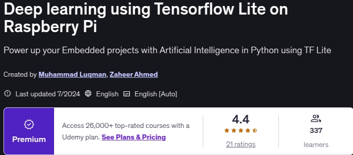 Deep learning using Tensorflow Lite on Raspberry Pi