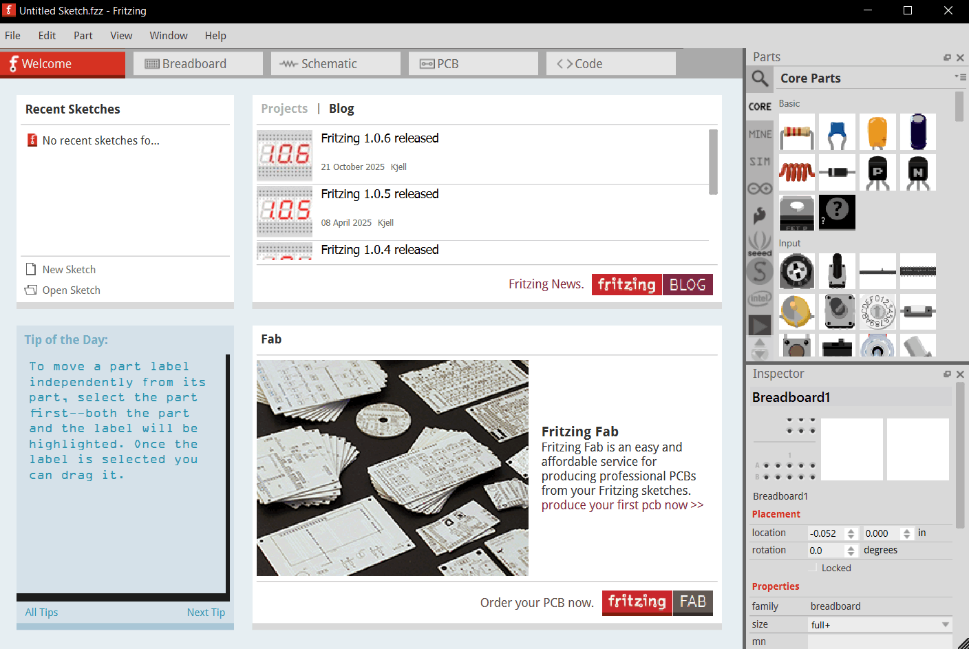 Fritzing 1.0.5