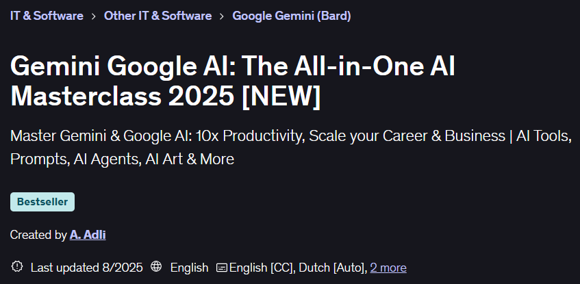 Gemini Google AI: The All-in-One AI Masterclass 2025 [NEW]