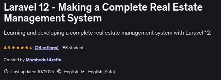 Laravel 12 - Making a Complete Real Estate Management System