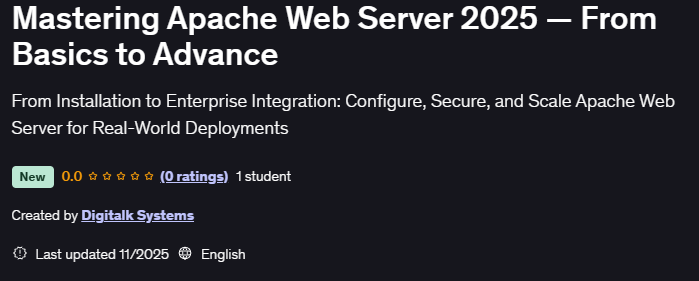 Mastering Apache Web Server 2025 — From Basics to Advance