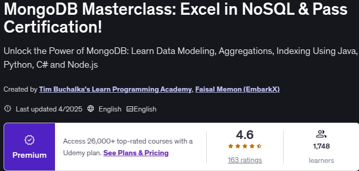 MongoDB Masterclass_ Excel in NoSQL & Pass Certification!