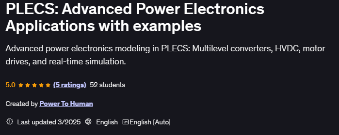 PLECS Advanced Power Electronics Applications with examples
