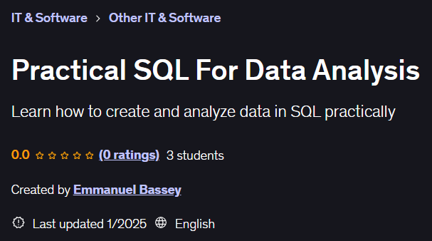 Practical SQL for Data Analysis