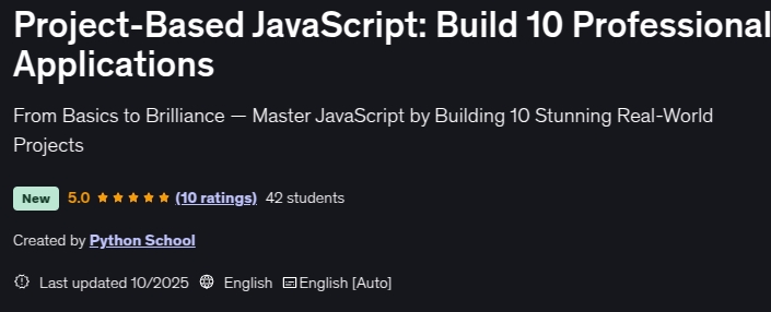 Project-Based JavaScript_ Build 10 Professional Applications