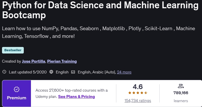 Python for Data Science and Machine Learning Bootcamp