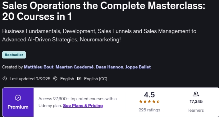 Sales Operations the Complete Masterclass_ 20 Courses in 1