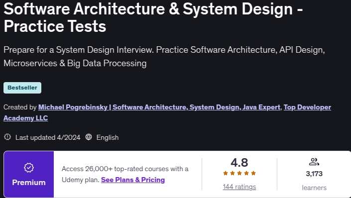 Software Architecture & System Design - Practice Tests