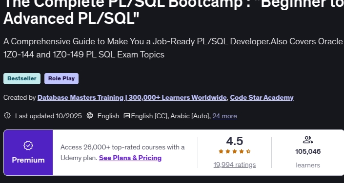 The Complete PL_SQL Bootcamp _ _Beginner to Advanced PL_SQL_
