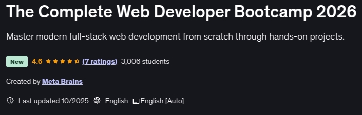 The Complete Web Developer Bootcamp 2026