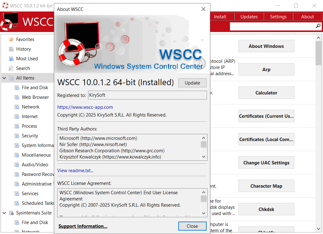 WSCC - Windows System Control Center