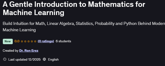 A Gentle Introduction to Mathematics for Machine Learning