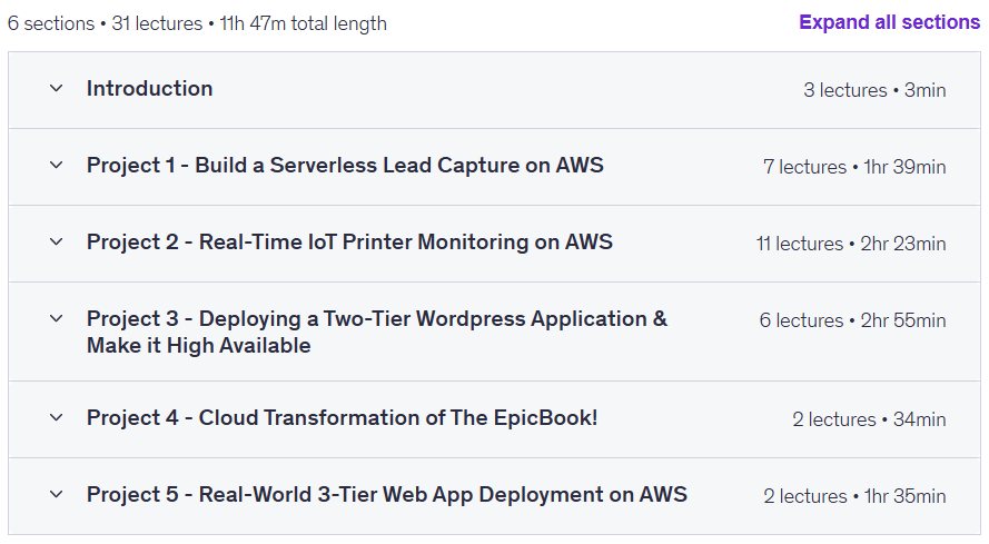 AWS Cloud Projects for Engineers: 5 Real-World Projects