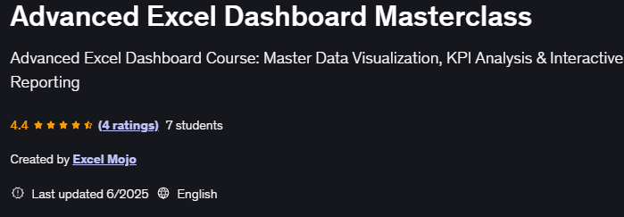 Advanced Excel Dashboard Masterclass